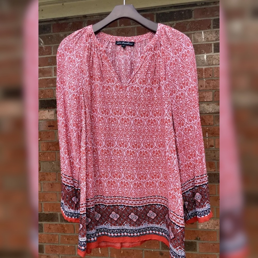 Ava Christine Boutique Orange Blouse Size Medium